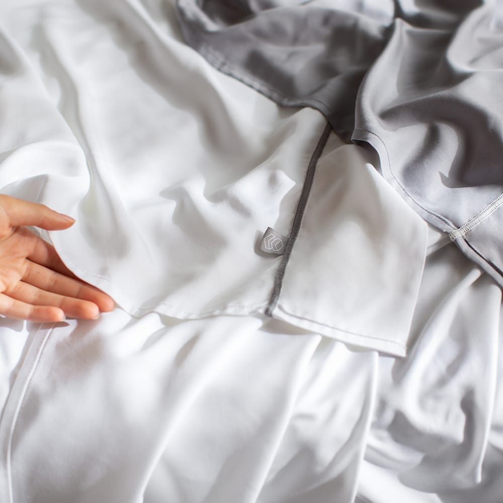 White & gray layla bamboo sheet softness