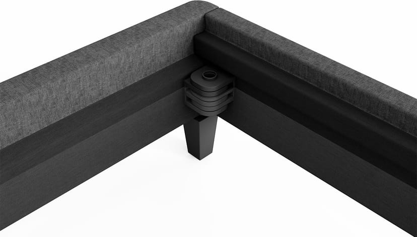 Line up the rails and drop in the corners pins