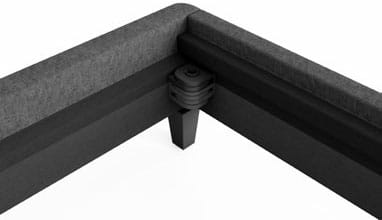 Line up the rails and drop in the corners pins
