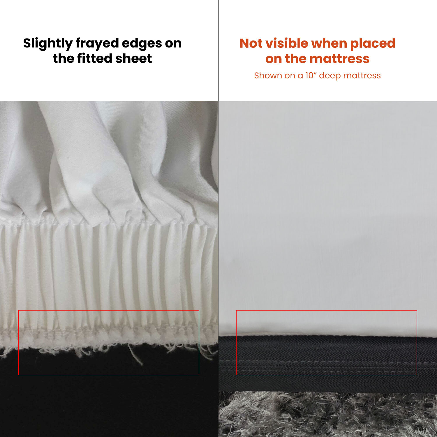 image showing two sheets one has frayed edges and the other is wirhout frayed edges.