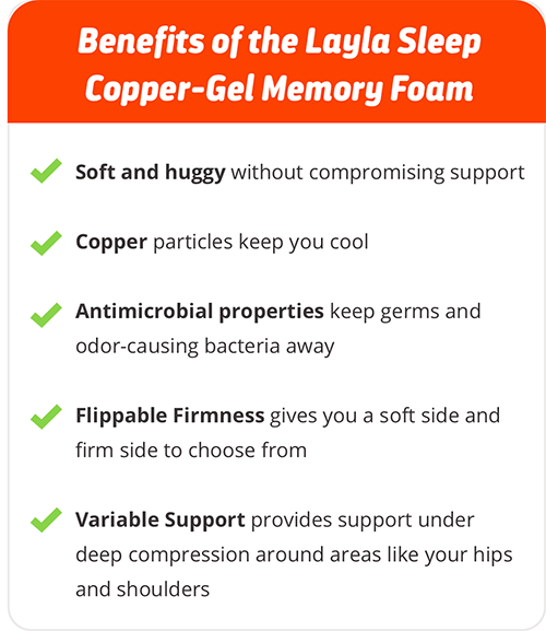 Benefits of the Layla Sleep copper gel memory foam