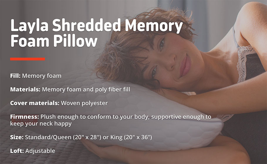Layla Shredded Memory Foam Pillow