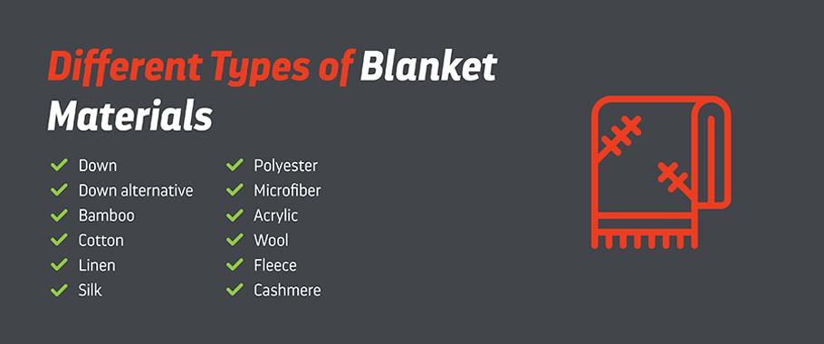 Types of blankets outlet material