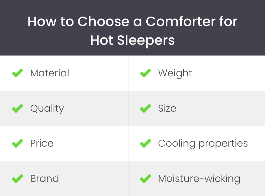 How to choose a comforter for hot sleepers