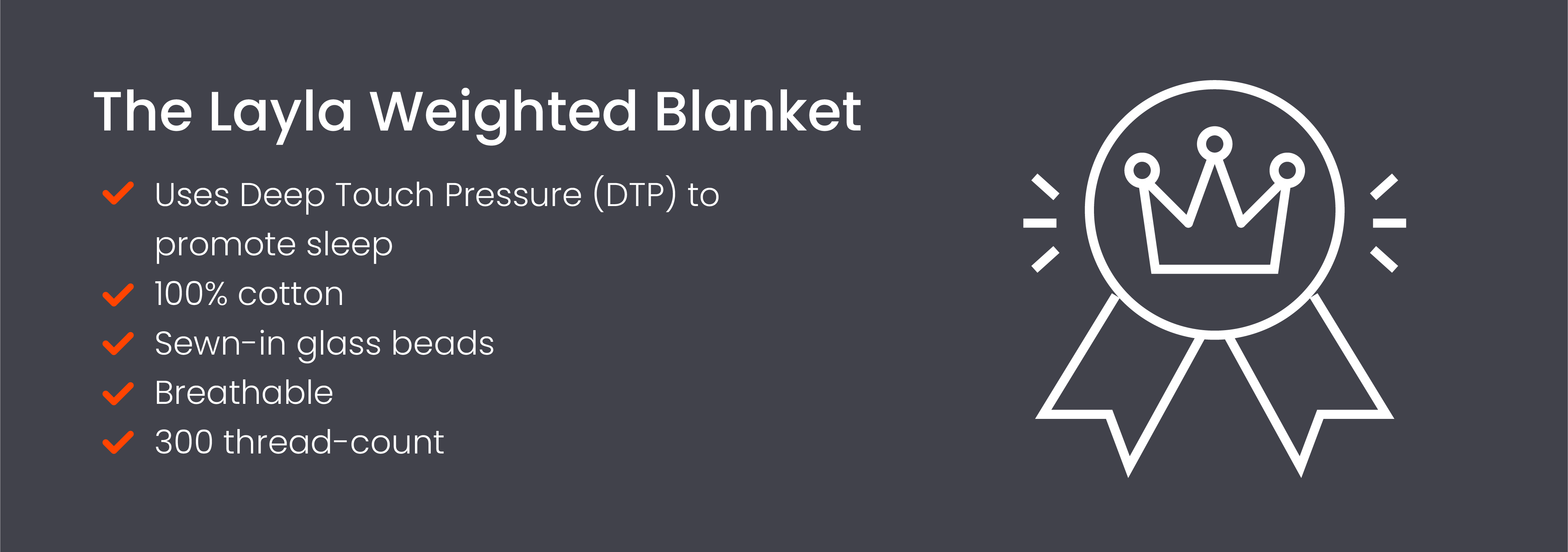 Graphic describing the Layla weighted blanket