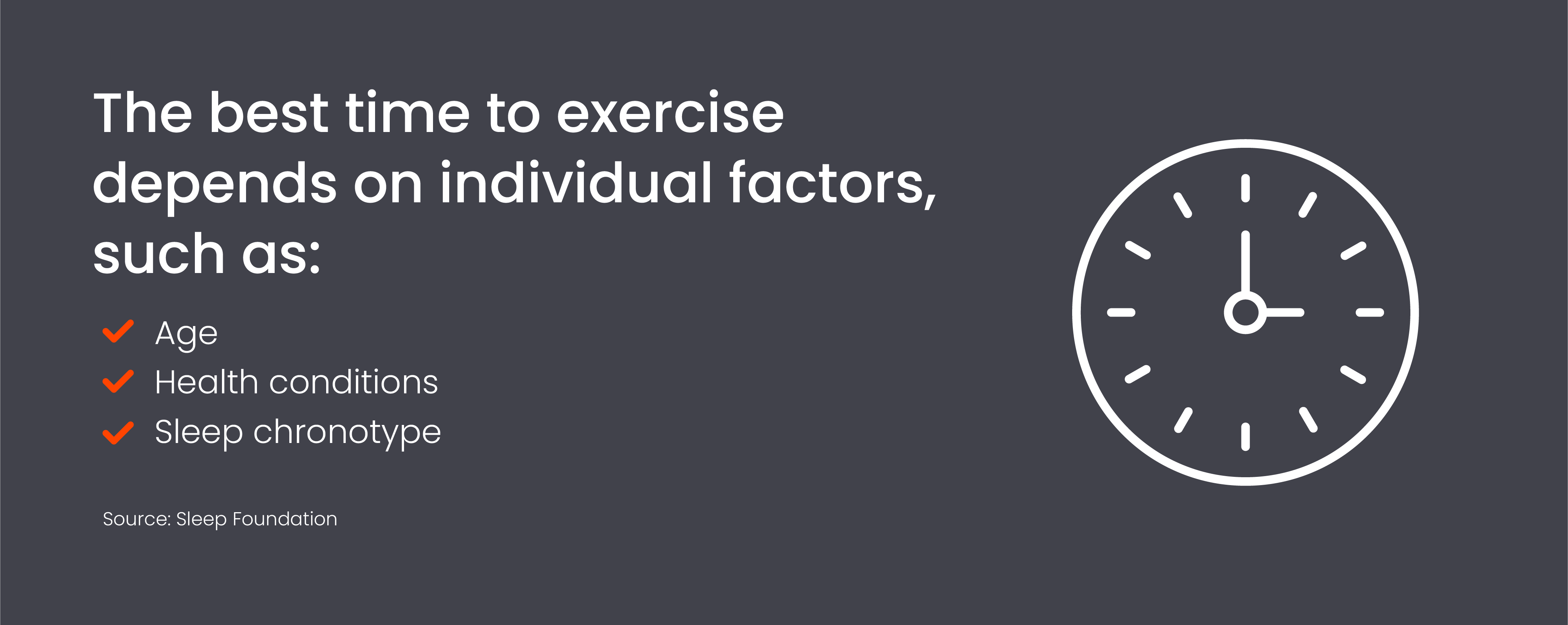 The best time to exercise depends on individual factors like age, health conditions, and sleep chronotype