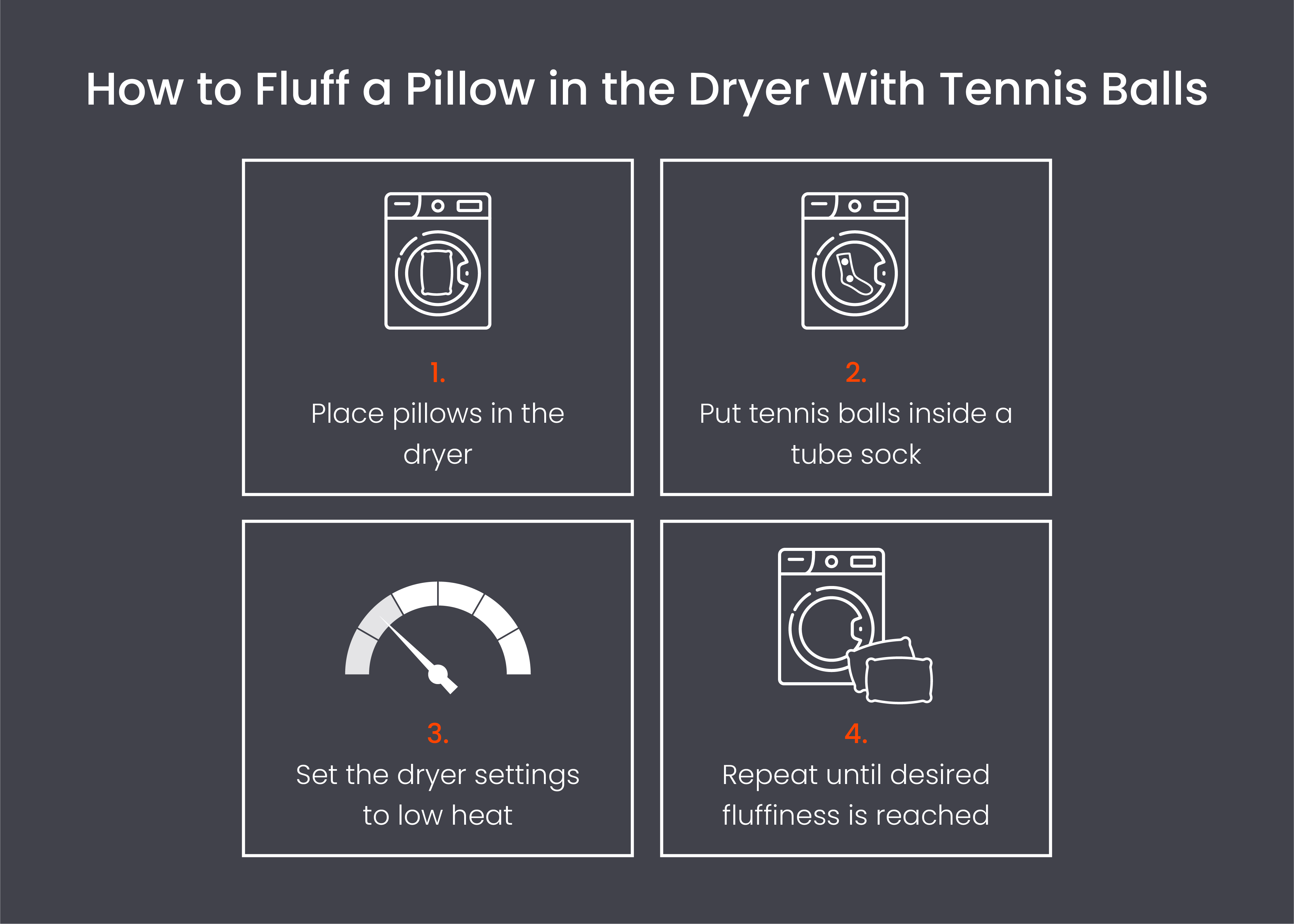 How to fluff a pillow in the dryer with tennis balls