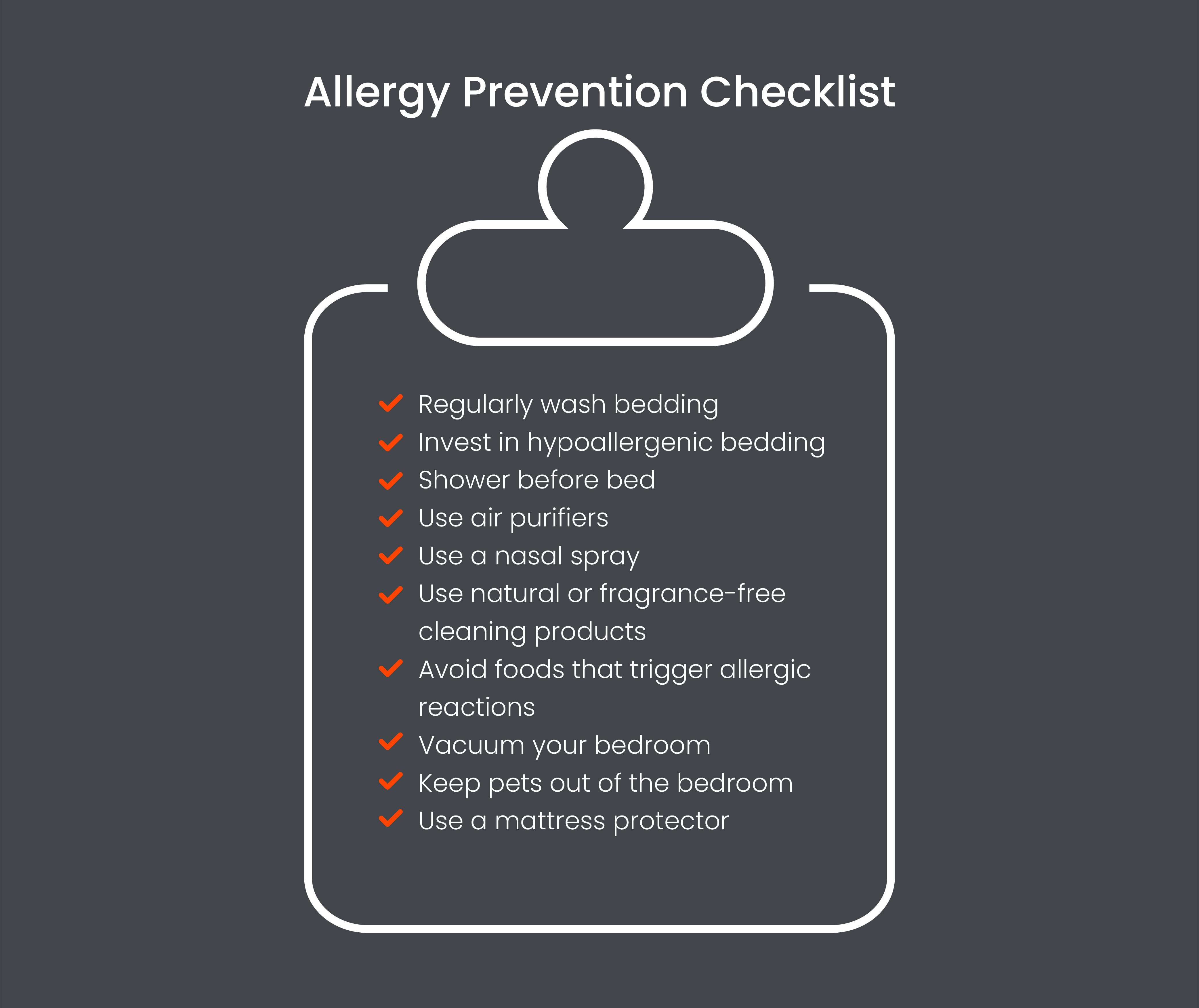 Allergy prevention checklist