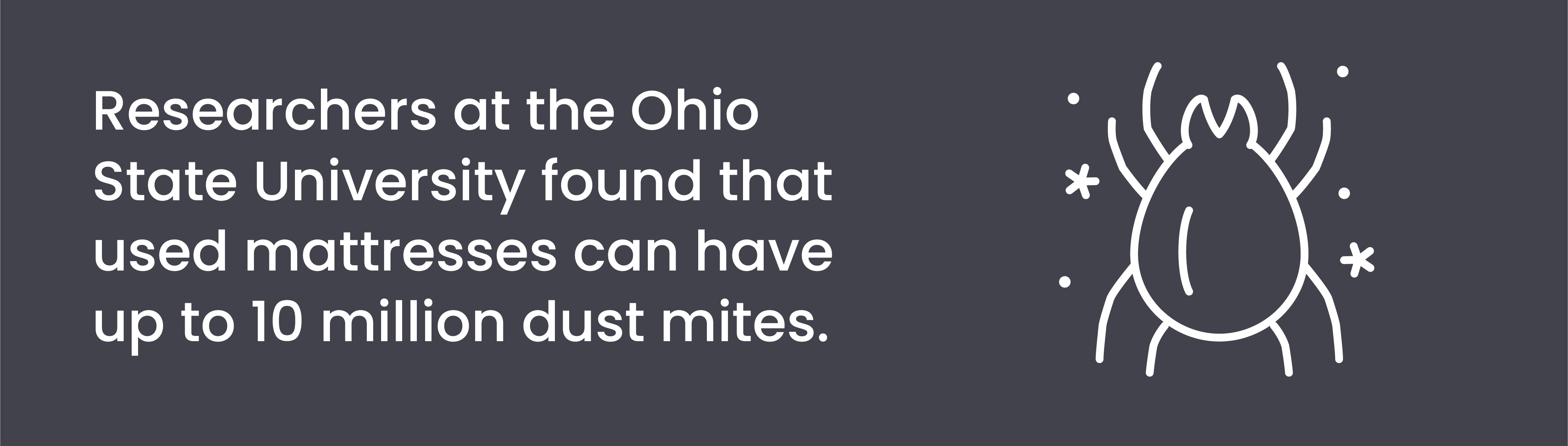 Researchers at the Ohio State University found that used mattresses can have up to 10 million dust mites.