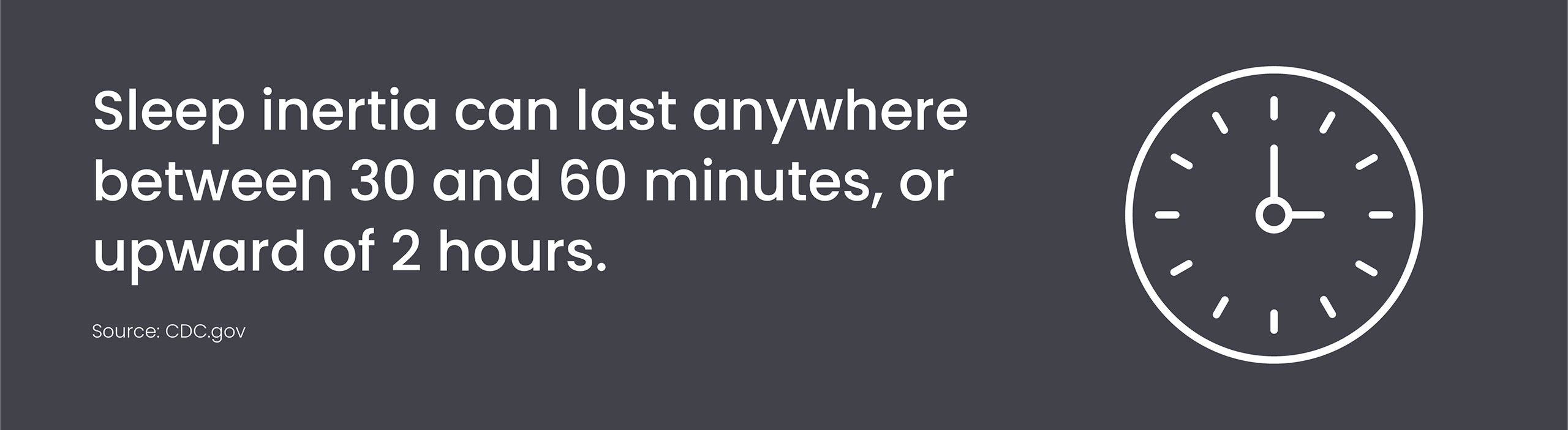 Sleep inertia can last anywhere between 30 and 60 minutes, or upward of 2 hours.