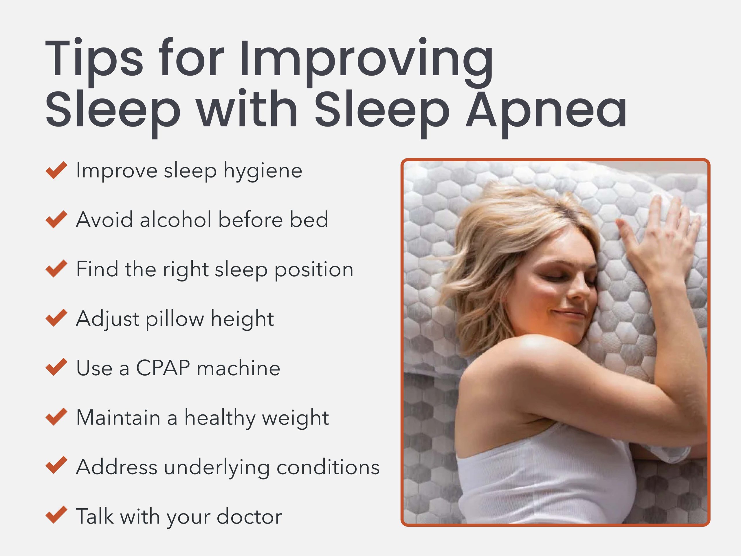 List of tips for improving sleep with sleep apnea