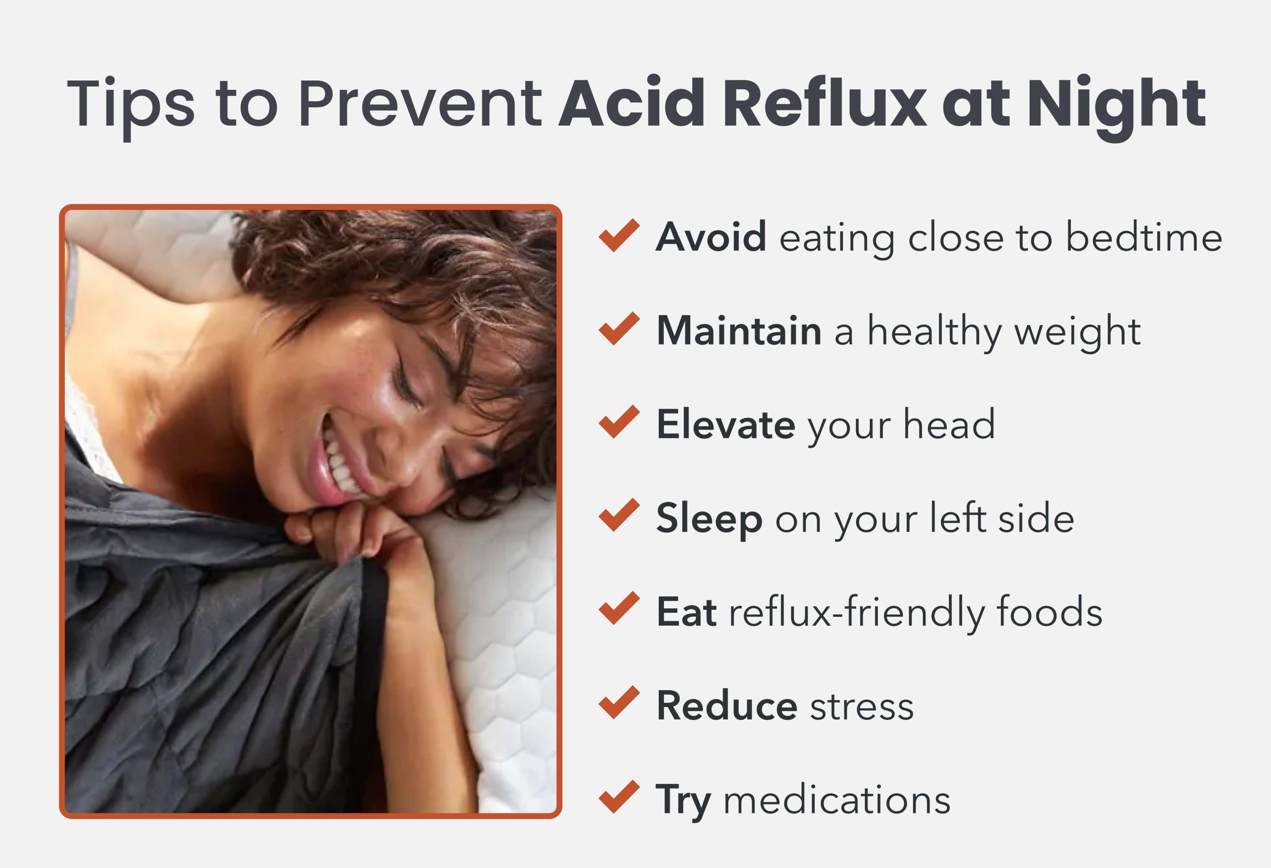 Tips to prevent acid reflux at night